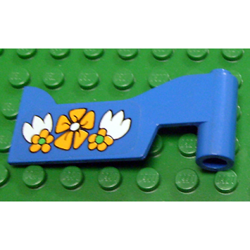 Деталь LEGO fabah2pb01 Fabuland Car Door Right With Flowers Pattern (Sticker) - Set 3635