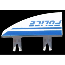 Vehicle, Fairing 1 x 4 Side Flaring Intake with 2 Pins with Blue 'POLICE' and Stripes Pattern Right Vehicle, Fairing 1 x 4 Side Flaring Intake with 2 Pins with Blue 'POLICE' and Stripes Pattern Right
