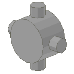 Technic, Universal Joint 4L, Center - Light Gray