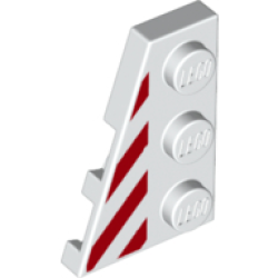 Wedge, Plate 3 x 2 Left with Red Danger Stripes Pattern Wedge, Plate 3 x 2 Left with Red Danger Stripes Pattern