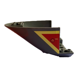 Aircraft Fuselage Aft Section Curved Bottom 6 x 10 with Yellow Lines and 'FUEL' on Red Background Pattern on Both Sides (Stickers) - Set 60217