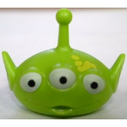 Minifigure, Head, Modified Alien with Antenna with Three White Eyes and Yellow Splotches Pattern Minifigure, Head, Modified Alien with Antenna with Three White Eyes and Yellow Splotches Pattern