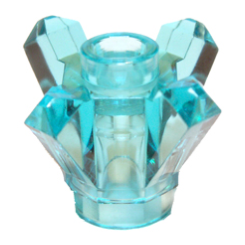 Деталь LEGO 11127 Rock 1 x 1 Crystal 4 Point (Brick, Round 1 x 1 with 4 Upward Fins / Points) - Trans-Light Blue