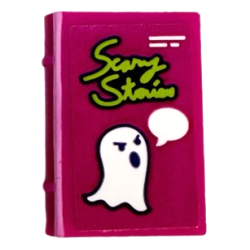Minifigure, Utensil Book 2 x 3 with Lime Script 'Scary Stories' and White Ghost with Speech Bubble Pattern (Sticker) - Set 41335 Minifigure, Utensil Book 2 x 3 with Lime Script 'Scary Stories' and White Ghost with Speech Bubble Pattern (Sticker) - Set 41335