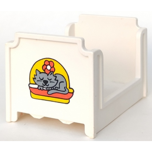 Деталь LEGO 4886pb01 Duplo, Furniture Bunk Bed with Cat Pattern