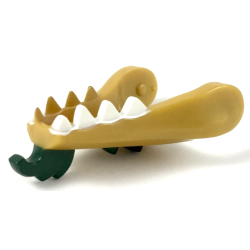 Dragon Head (Ninjago) Jaw Lower with White Teeth and Dark Green Beard and Spines Pattern