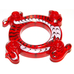 Ring 4 x 4 with 2 x 2 Hole and 2 Intertwined Snakes with White and Black Pattern (Ninjago Spinner Crown) Ring 4 x 4 with 2 x 2 Hole and 2 Intertwined Snakes with White and Black Pattern (Ninjago Spinner Crown)