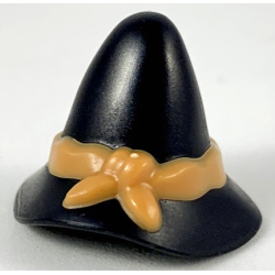 Minifigure, Headgear Hat Wide Brim, Medium Nougat Tied Cloth Band Pattern Minifigure, Headgear Hat Wide Brim, Medium Nougat Tied Cloth Band Pattern