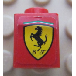 Brick 1 x 1 with Ferrari Logo Pattern (Sticker) - Set 8652