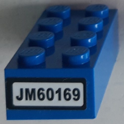 Деталь LEGO 3001pb178 Brick 2 x 4 with 'JM60169' Pattern on End (Sticker) - Set 60169