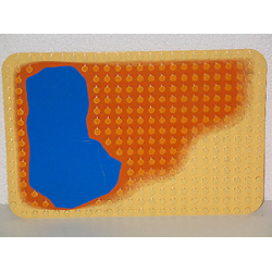 Duplo, Baseplate 16 x 24 with Pond and Orange Sand Pattern Duplo, Baseplate 16 x 24 with Pond and Orange Sand Pattern