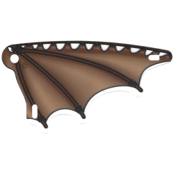 Plastic Part for Set 7139 - Scalloped Wing with Brown Stick Limb and Leather Membranes Pattern