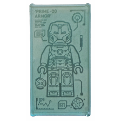 Glass for Window 1 x 4 x 6 with Iron Man Armor 'PRIME -20 ARMOR' Pattern (Sticker) - Set 76167