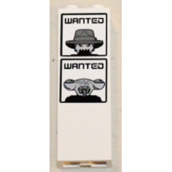 Brick, Modified 1 x 2 x 5 with Channel with 'WANTED' Brick Daddy and 'WANTED' Squidtron Pattern (Stickers) - Set 5985