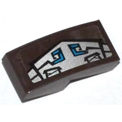 Slope, Curved 2 x 1 x 2/3 with Blue and Silver Gorilla Armor Pattern Model Right Side (Sticker) - Set 70125 Slope, Curved 2 x 1 x 2/3 with Blue and Silver Gorilla Armor Pattern Model Right Side (Sticker) - Set 70125