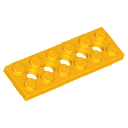 Technic, Plate 2 x 6 with 5 Holes - Bright Light Orange