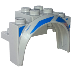 Vehicle, Mudguard 4 x 2 1/2 x 2 1/3 with Arch Round with Blue Stripes Pattern Model Left Side Vehicle, Mudguard 4 x 2 1/2 x 2 1/3 with Arch Round with Blue Stripes Pattern Model Left Side