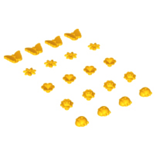 Деталь LEGO 93081 Friends Accessories, Flowers and Insects, 20 in Bag (Multipack) - Bright Light Orange