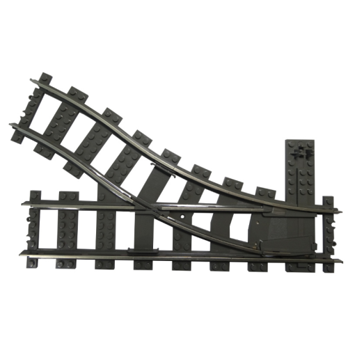 Деталь LEGO 2859c01 Train, Track 9V Switch Point Right - Dark Gray