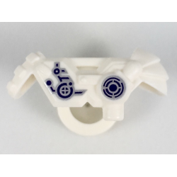 Minifigure Armor Shoulder Pads with Scabbard for 2 Katanas and Mechanical Components with Silver and Dark Purple Controls Pattern