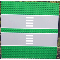 Baseplate, Road 32 x 32 7-Stud Straight with Double Driveway with Crosswalk Pattern Baseplate, Road 32 x 32 7-Stud Straight with Double Driveway with Crosswalk Pattern