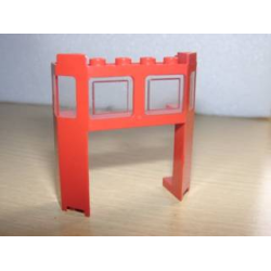 Train Front 2 x 6 x 5 1/3 with 1 x 4 x 3 Cutout and Window with Molded Trans-Clear Glass Pattern