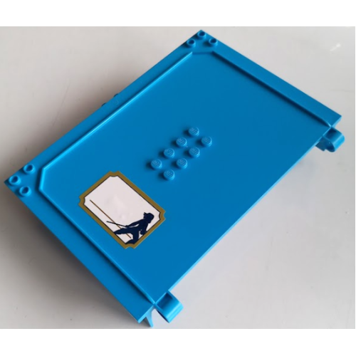 Деталь LEGO 65196pb11 Container, Book Cover Half, 16 x 12 x 2 2/3 (Storybook Adventures) with Name Label with Dark Blue Mulan Silhouette on White Background Pattern (Sticker) - Set 43174