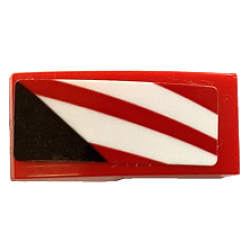 Slope, Curved 2 x 1 x 2/3 with White Stripes and Black Triangle Pattern Model Right Side (Sticker) - Set 75886 Slope, Curved 2 x 1 x 2/3 with White Stripes and Black Triangle Pattern Model Right Side (Sticker) - Set 75886