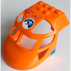 Aircraft Fuselage Forward Top Curved 6 x 8 x 4 with Dark Blue, Dark Azure and White Arctic Explorers Logo on Top and Stripes on Both Sides Pattern (Stickers) - Set 60196 Aircraft Fuselage Forward Top Curved 6 x 8 x 4 with Dark Blue, Dark Azure and White Arctic Explorers Logo on Top and Stripes on Both Sides Pattern (Stickers) - Set 60196