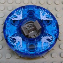 Turntable 6 x 6 x 1 1/3 Round Base Serrated with Trans-Dark Blue Top with Electric Bolts Pattern (Ninjago Spinner) Turntable 6 x 6 x 1 1/3 Round Base Serrated with Trans-Dark Blue Top with Electric Bolts Pattern (Ninjago Spinner)