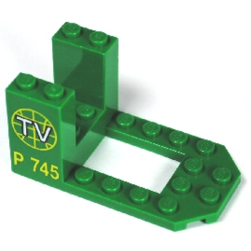 Деталь LEGO 30250px2 Cockpit 7 x 4 x 3 with TV Logo and P 745 Pattern