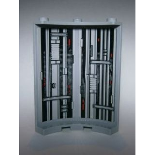 Деталь LEGO 30562pb036 Cylinder Quarter 4 x 4 x 6 with SW Death Star II Reactor Shaft Pattern (Stickers) - Set 75093