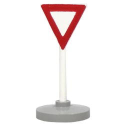 Road Sign with Post, Triangle Inverted with Yield Pattern, Type 2 Base Road Sign with Post, Triangle Inverted with Yield Pattern, Type 2 Base