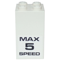 Brick 2 x 2 x 3 with 'MAX 5 SPEED' Pattern on Opposite Sides (Stickers) - Set 8147