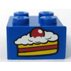 Brick 2 x 2 with Cake Slice Pattern (Sticker) - Set 4165 Brick 2 x 2 with Cake Slice Pattern (Sticker) - Set 4165