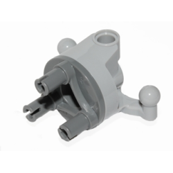 Technic, Steering, Wheel Hub Holder with 2 Pin Holes and 2 Tow Ball Arms with Dark Bluish Gray Wheel Hub 3 Pins Round (11949 / 92909) Technic, Steering, Wheel Hub Holder with 2 Pin Holes and 2 Tow Ball Arms with Dark Bluish Gray Wheel Hub 3 Pins Round (11949 / 92909)