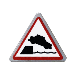 Road Sign 2 x 2 Triangle with Clip with Car Falling into Water Pattern (Sticker) - Set 60213 Road Sign 2 x 2 Triangle with Clip with Car Falling into Water Pattern (Sticker) - Set 60213