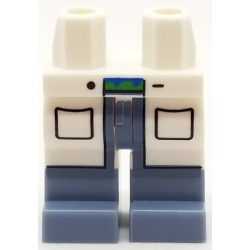 Hips and Sand Blue Legs with White Lab Coattails with Pockets Pattern (Steve)