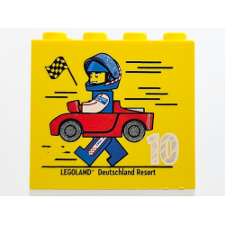 Brick 2 x 4 x 3 with Besuchsmeister 10 Silver 2024 LEGOLAND Deutschland Resort Pattern