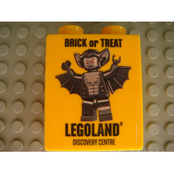 Duplo, Brick 1 x 2 x 2 with Brick or Treat 2014 LEGOLAND Discovery Centre Bat Minifigure Pattern Duplo, Brick 1 x 2 x 2 with Brick or Treat 2014 LEGOLAND Discovery Centre Bat Minifigure Pattern