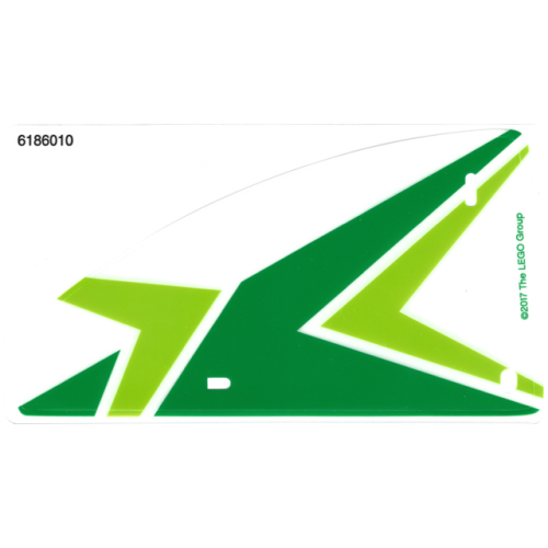 Деталь LEGO 32947 Plastic Triangle 10 x 19 Sail with Green and Lime Chevrons Pattern