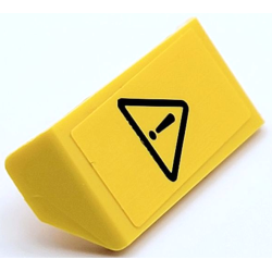 Vehicle, Spoiler with Bar Handle with Black Exclamation Mark in Danger Triangle Pattern Model Right Side (Sticker) - Set 42081 Vehicle, Spoiler with Bar Handle with Black Exclamation Mark in Danger Triangle Pattern Model Right Side (Sticker) - Set 42081