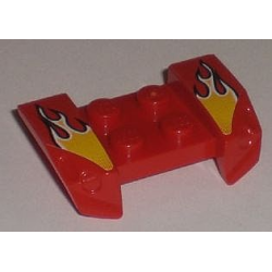 Vehicle, Mudguard 2 x 4 with Headlights Overhang with Yellow Flame Pattern on Both Sides (Stickers) - Set 8195