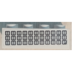 Brick 2 x 4 with 33 Silver Windows with Dark Blue Outlines Pattern (Sticker) - Sets 40227 / 40318