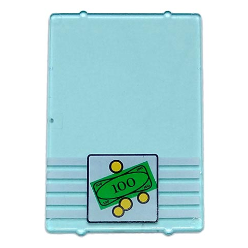 Деталь LEGO 2494pb03 Glass for Window 1 x 4 x 5 with Bank Money 100 Bill and 4 Coins Pattern