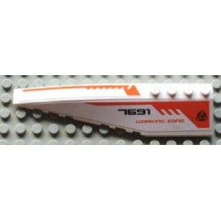 Wedge 12 x 3 Left with Black '7691', Orange 'WORKING ZONE' and Orange Lines Pattern (Stickers) - Set 7691