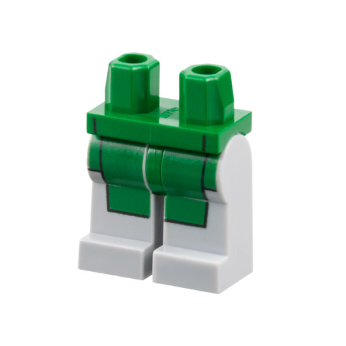 Деталь LEGO 970c86pb07 Hips and Light Bluish Gray Legs with Green Tunic Ends Pattern