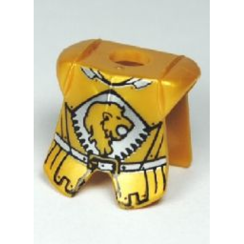 Деталь LEGO 2587pb25 Minifigure Armor Breastplate with Leg Protection with Kingdoms Lion Head and Belt Pattern