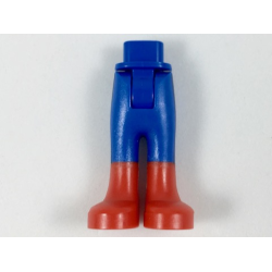 Mini Doll Hips and Trousers with Back Pockets with Red Boots and Dark Blue Stripes on Sides Pattern - Thick Hinge