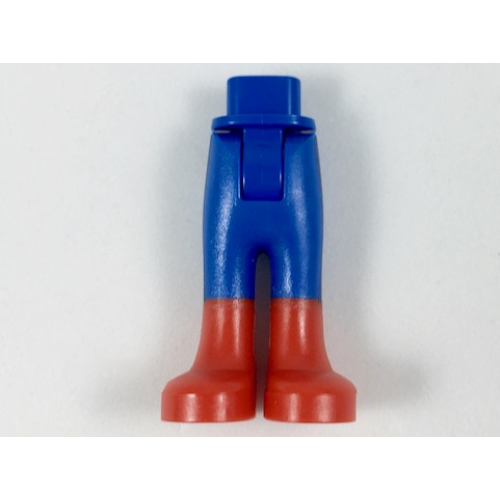 Деталь LEGO 92253c00pb23 Mini Doll Hips and Trousers with Back Pockets with Red Boots and Dark Blue Stripes on Sides Pattern - Thick Hinge